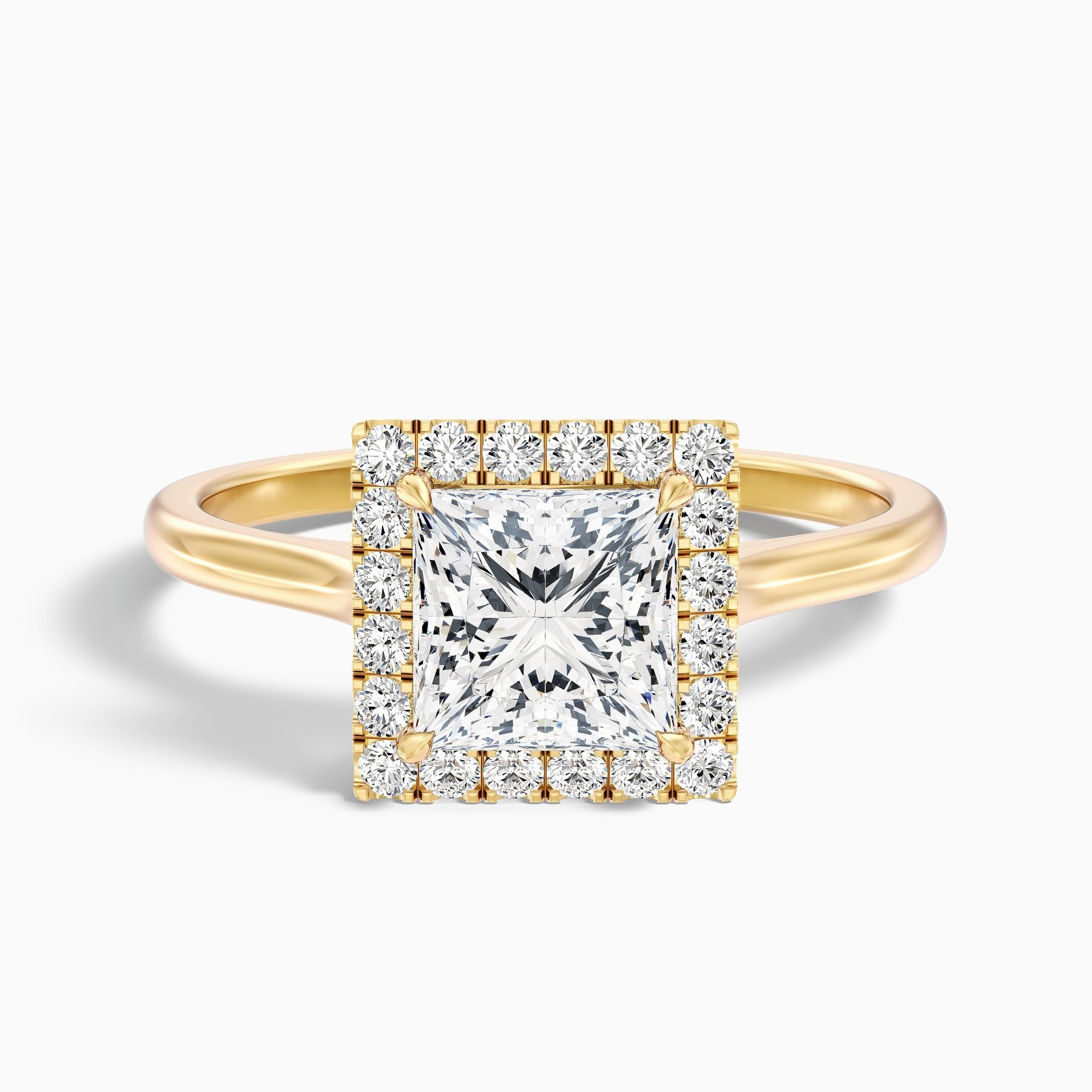 Belladore 1 Carat Princess Halo Pave Lab Grown Diamond Ring
